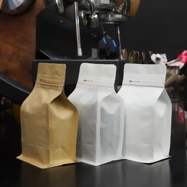 Natürliche weiße 150g-Serienkaffeebeutel mit Ventil