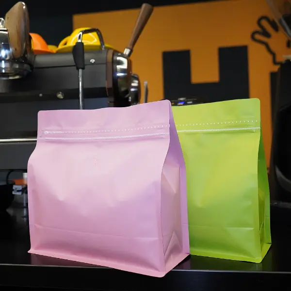 1kg horizontale Lagerbeutel in rosa und grünen Farboptionen