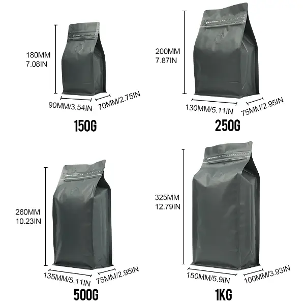 1KG-Lagerbeutel Größe und Maße für Lebensmittelverpackungen