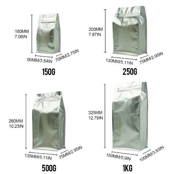 500G hat Kaffeebeutel für Marken- und Einzelhandelspräsentation auf dem Lager, die für Marken- und Einzelhandelspräsentation ausgestellt werden