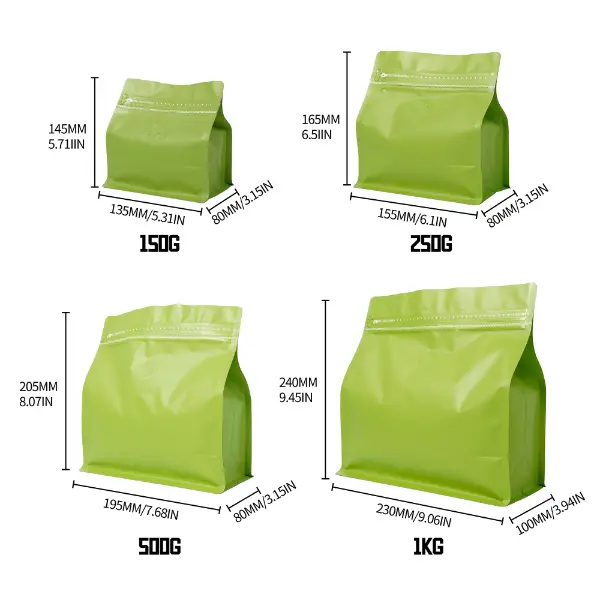 500G Horizontal bestückte Kaffeebeutel in Schwarz-Weiß für Einzelhandelsverpackungen
