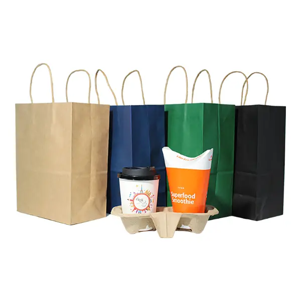 Umweltfreundliches Kraftpapier mittelgroßes Kaffeegeschenkbeutel, das für Café-Takeaways und Kaffeegeschenke verwendet wird