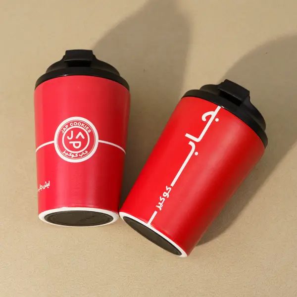 Keramischer Innenfutter-Vakuumbecher mit individuellem Logo und mattroter Oberfläche