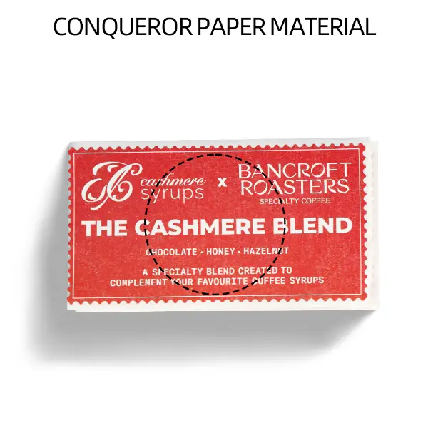 Conqueror-Papiermaterial, das für individuelle Papieraufkleber verwendet wird