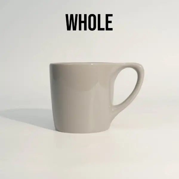 Innenansicht einer maßgeschneiderten Keramiktasse mit flachem Mund, Keramiktasse,