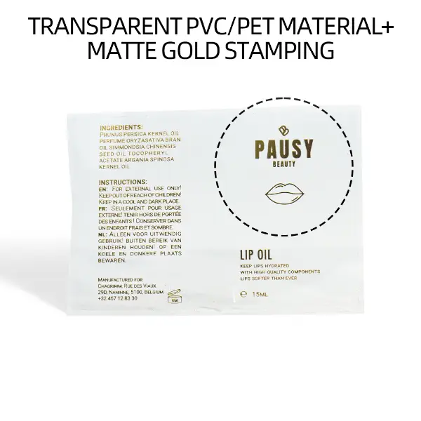 Pasteneffekt des transparenten UV-Aufklebers auf matter Verpackungsoberfläche