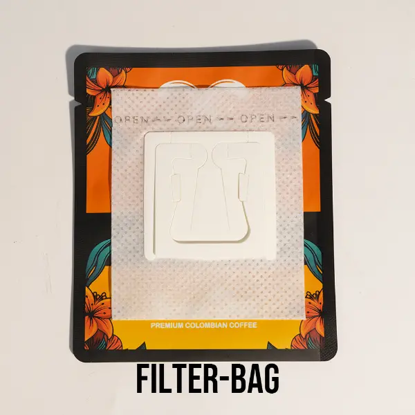 Drip coffee filter bag with hanging ear design