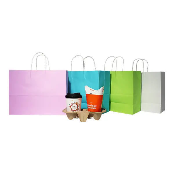 Umweltfreundliche XL-Kraftpapier-Geschenktüten, die für Kaffeegeschenke und Takeaway-Verpackungen verwendet werden