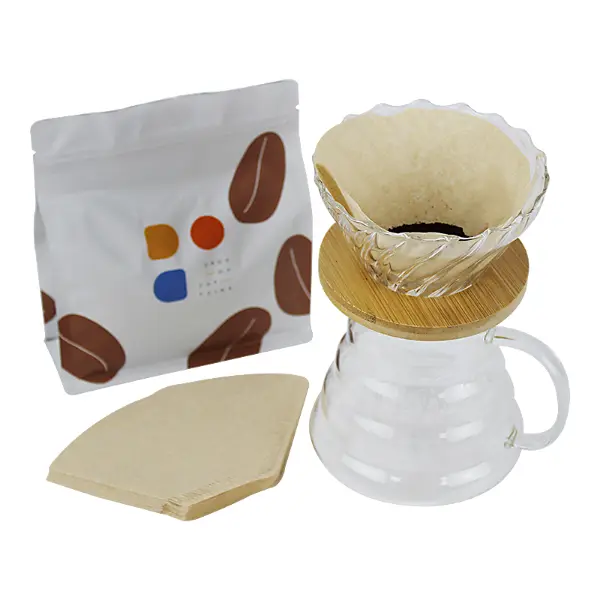 Fächerförmiges V60-Kaffeefilterpapier zum Überbrühen