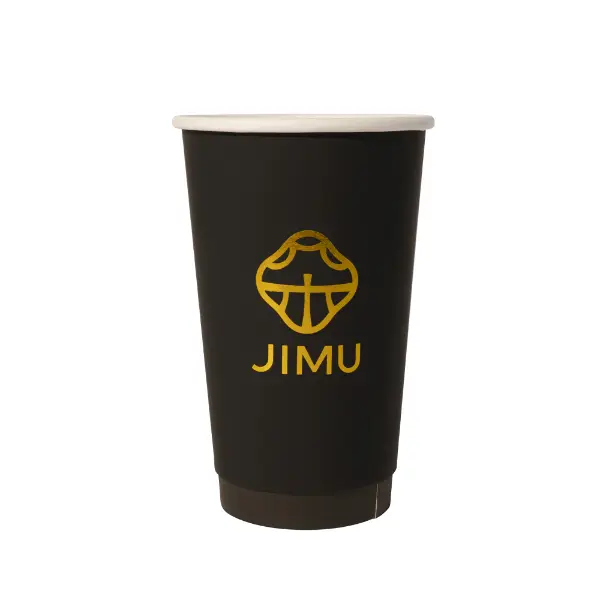Individueller Heißstempel-Pappbecher mit Goldfolienlogo für Premium-Cafés