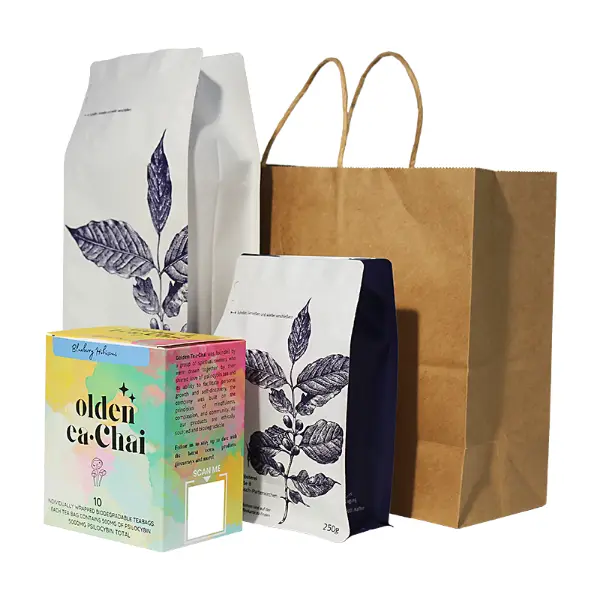 Innenansicht der XL-Kraftpapier-Geschenktüten mit großem Innenraum für Kaffeeprodukte