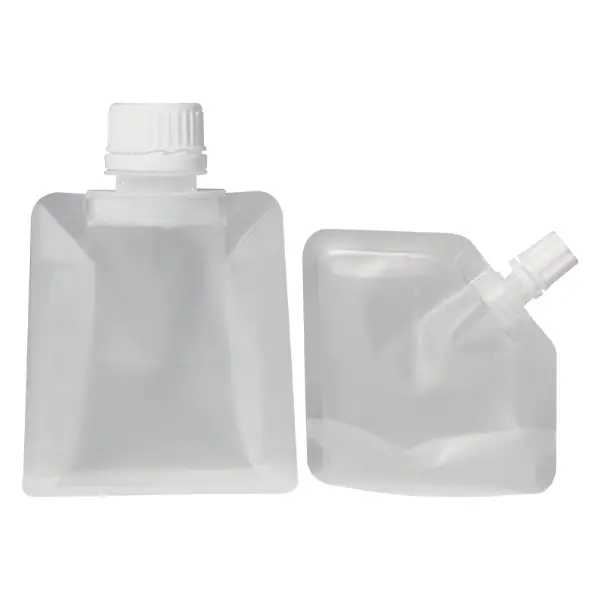 Matte transparente Ausgusstasche mit Schraubverschluss, Leere flache Tüte für die Flüssigkeitsverpackung