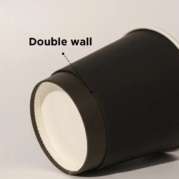 Doppelwandige Soft-Touch-Papierbecher-Details für bessere Wärmedämmung und besseren Komfort