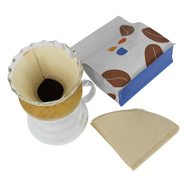 Ungebleichtes V60 Kaffeefilter-Papier von oben