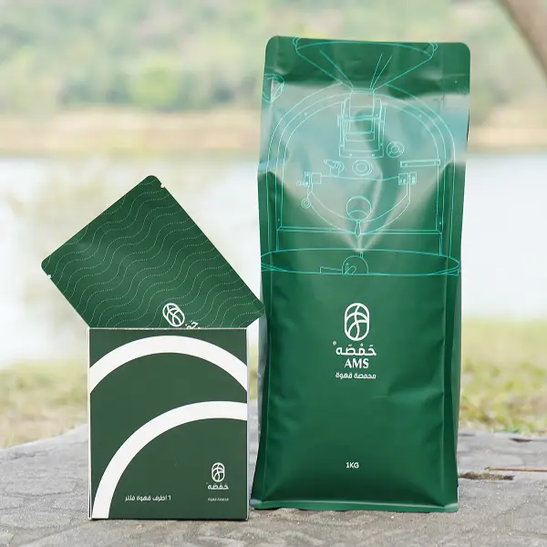 Bedruckte Kaffeebox- und Filterkaffeebeutel für Spezialitätenmarken