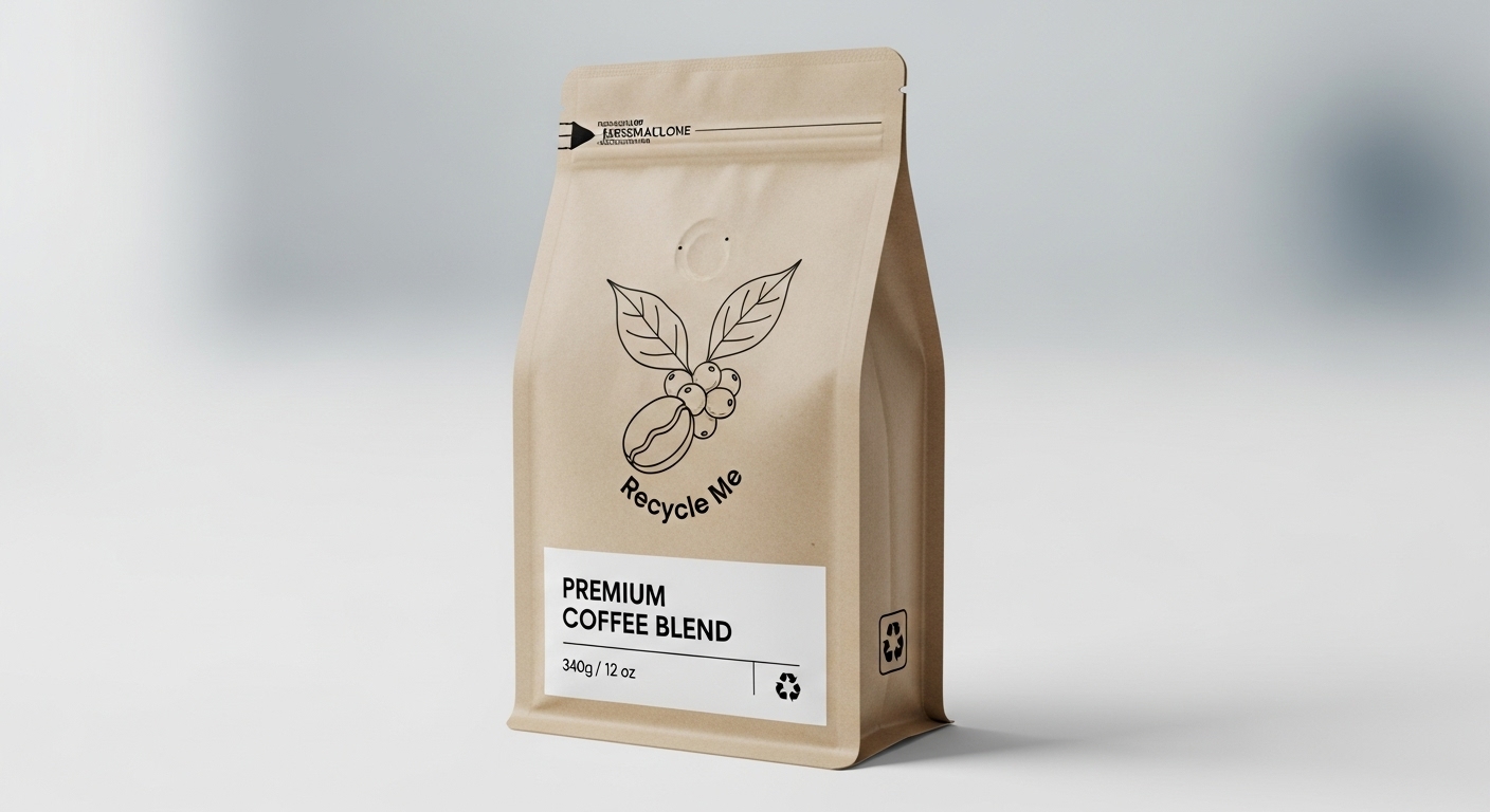 Recycelbare Flachboden-Kaffeeverpackungen