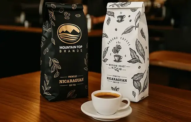 Kaffeetüten mit Logo-Druck