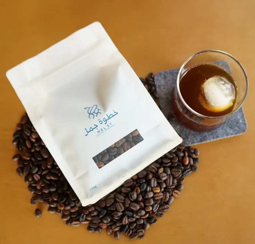 Umweltfreundliche Kaffeebeutel mit flachem Boden