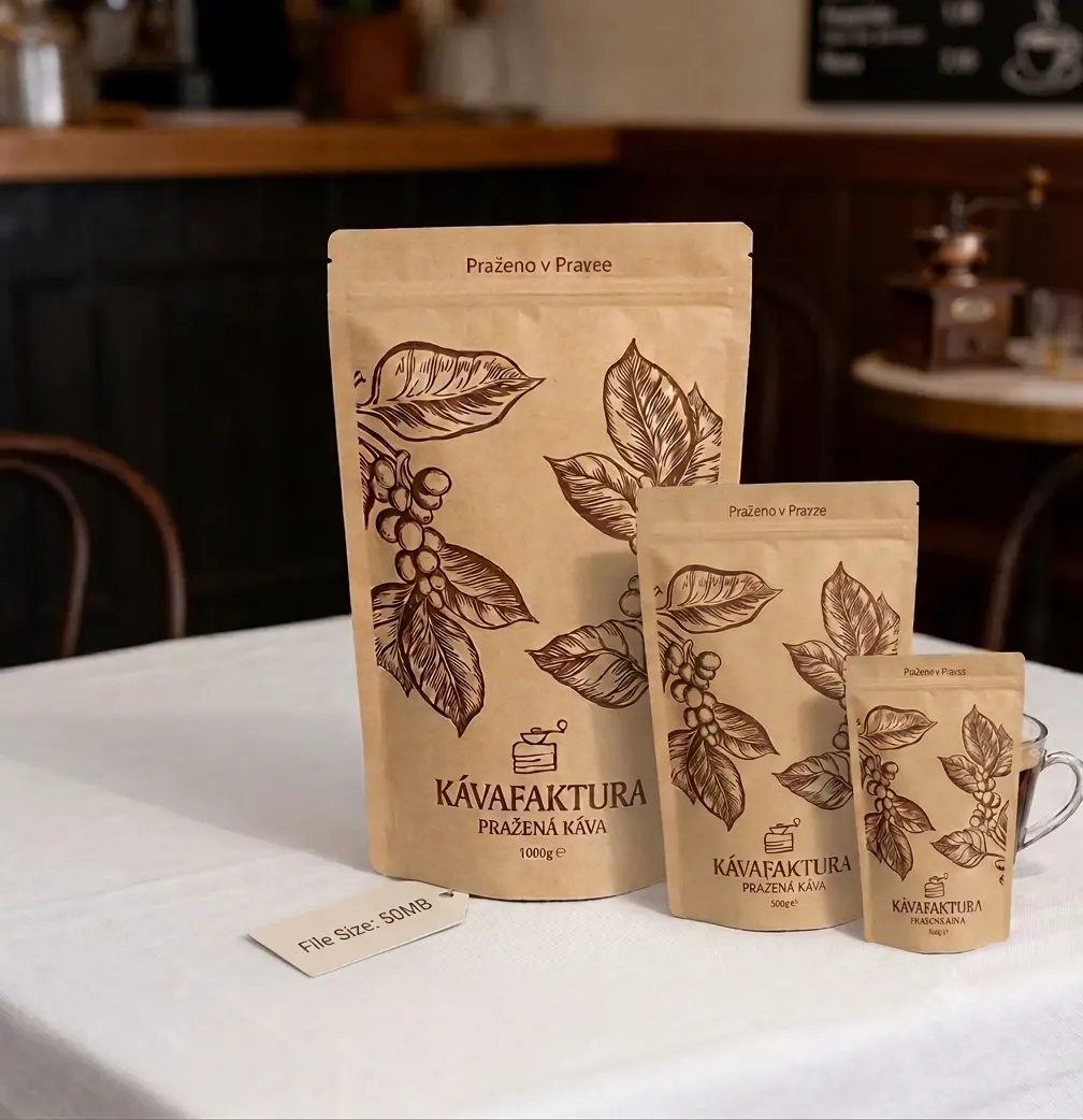 eine Großhandels-Tüte mit horizontalem Kaffeebeutel