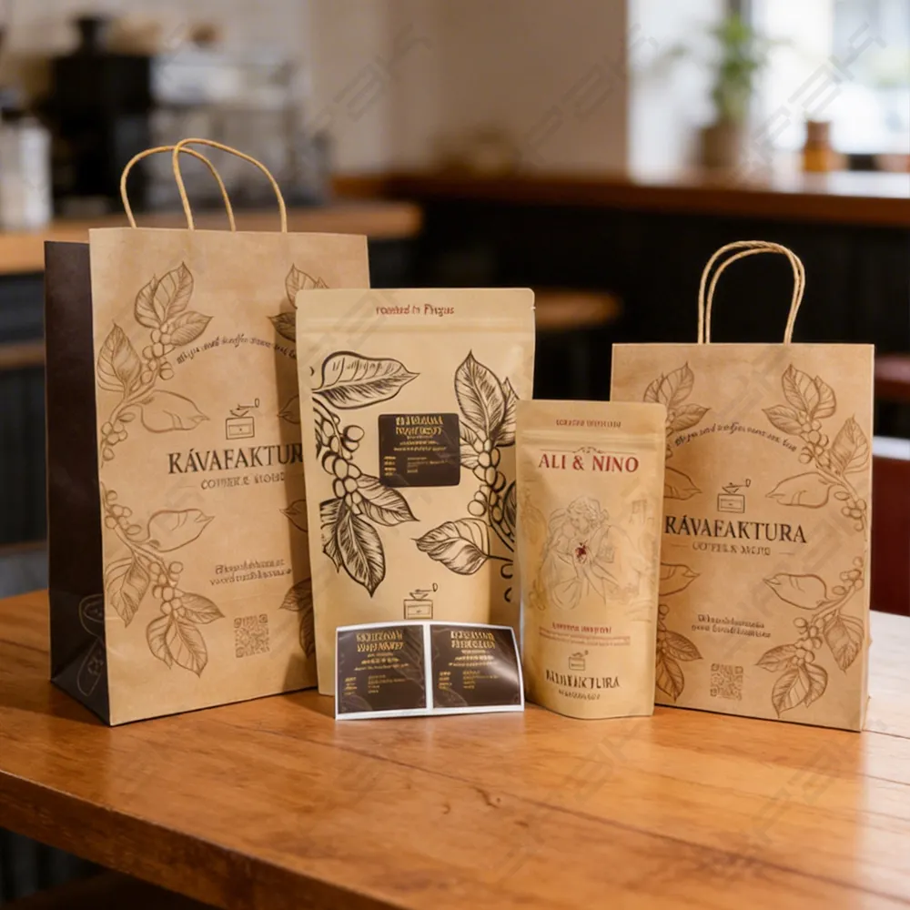 Набор для упаковки кофе из Kraft Paper