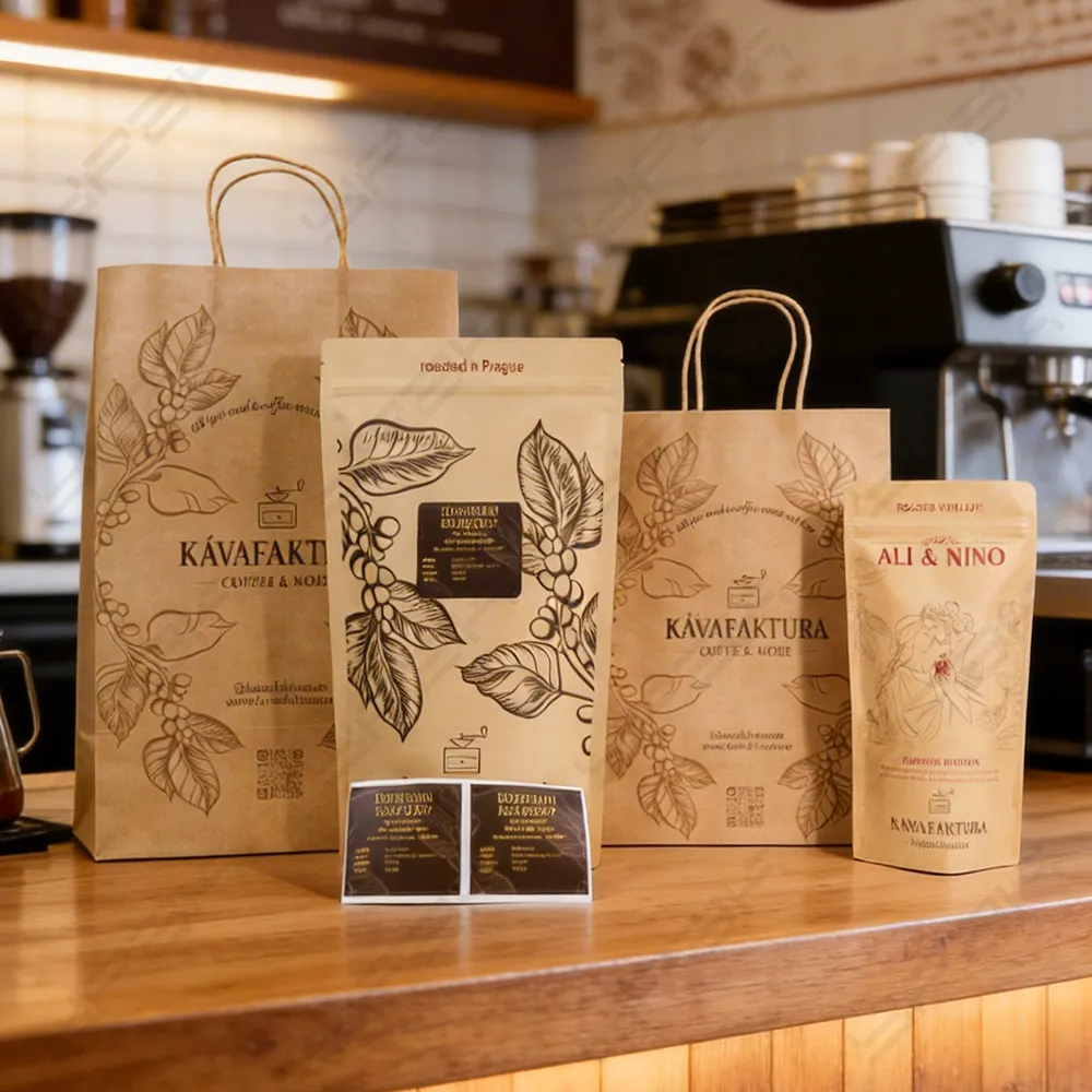 Набор для упаковки кофе из Kraft Paper