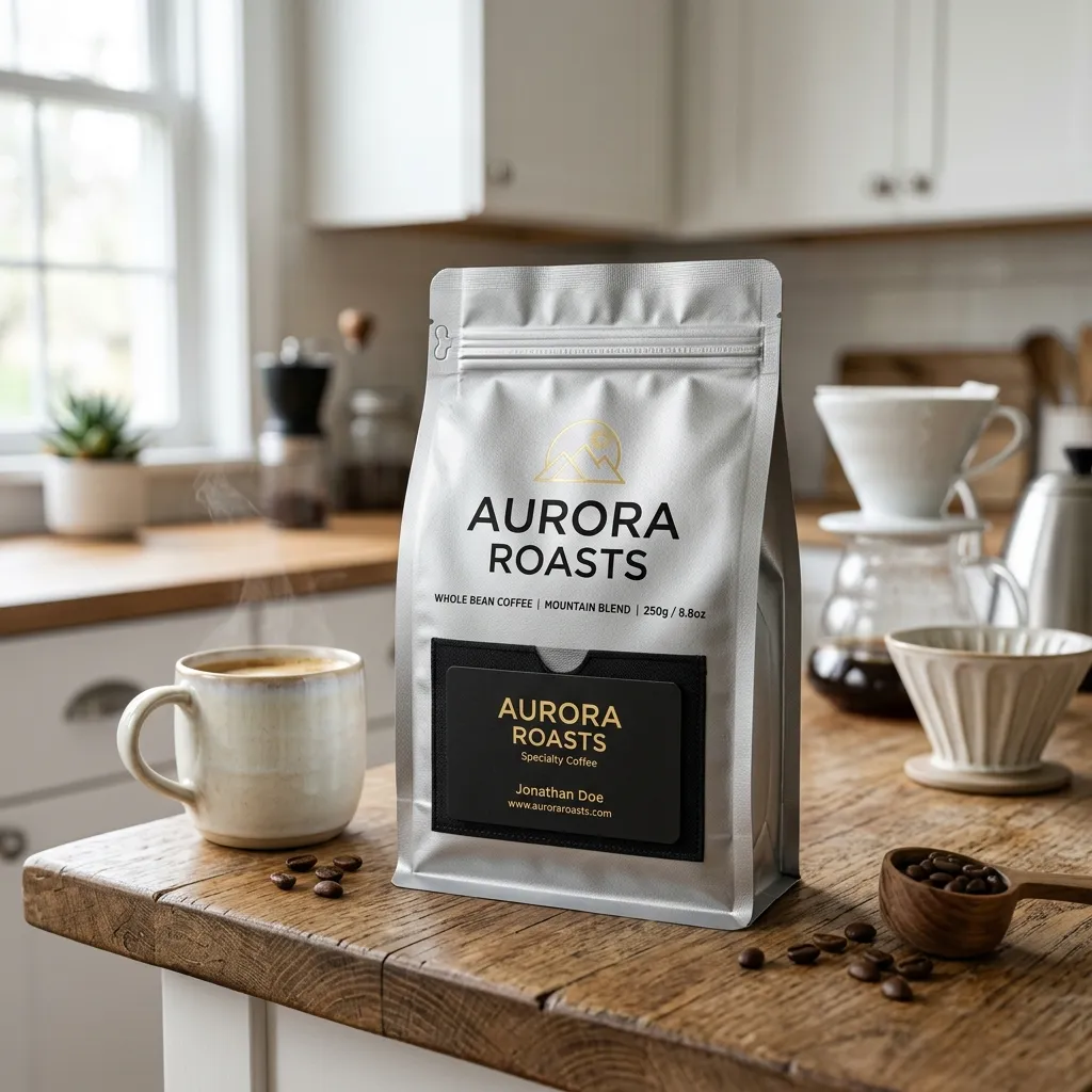 Ein Sleek_silver_foil_coffee_bag