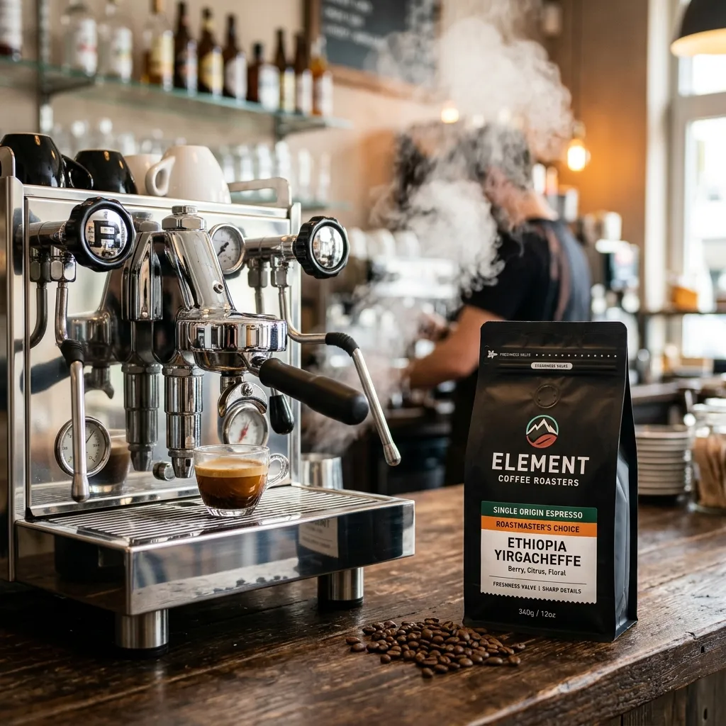 eine flache Kaffeetüte
