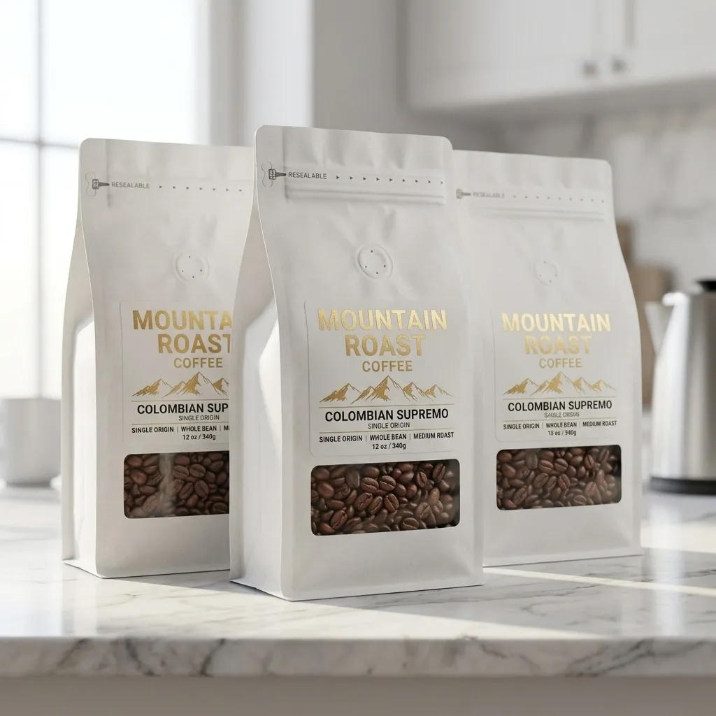 Kaffeebeutel mit horizontalem flachem Boden