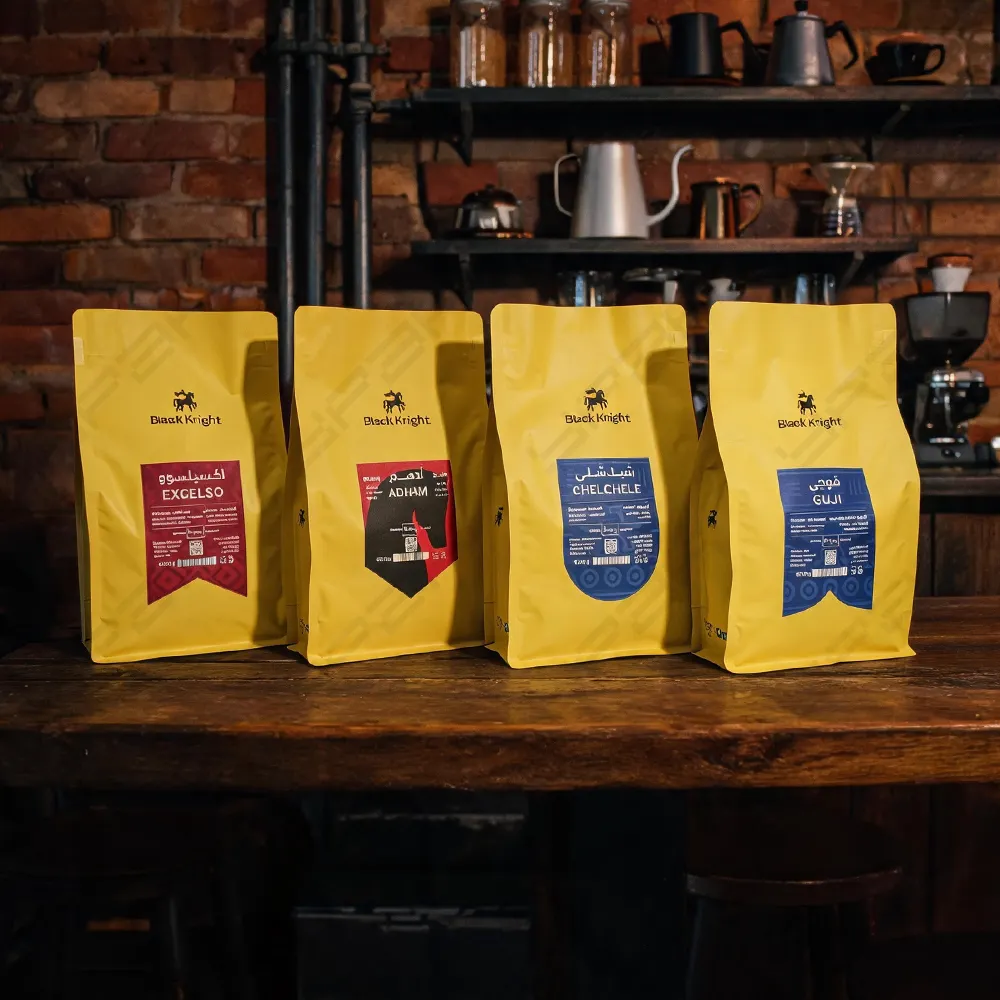 Soft-Touch Kaffeebeutel mit flachem Boden