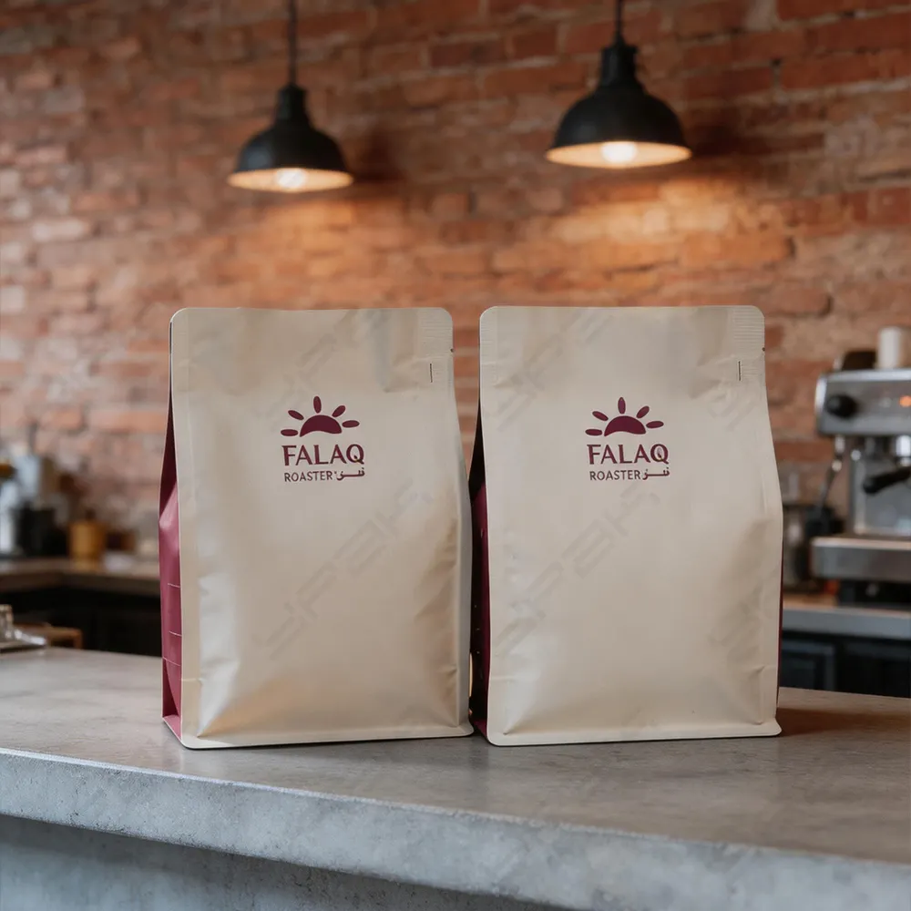 Maßgeschneiderte 250g-Kaffeebeutel mit flachem Boden