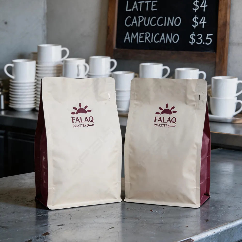 Maßgeschneiderte 250g-Kaffeebeutel mit flachem Boden