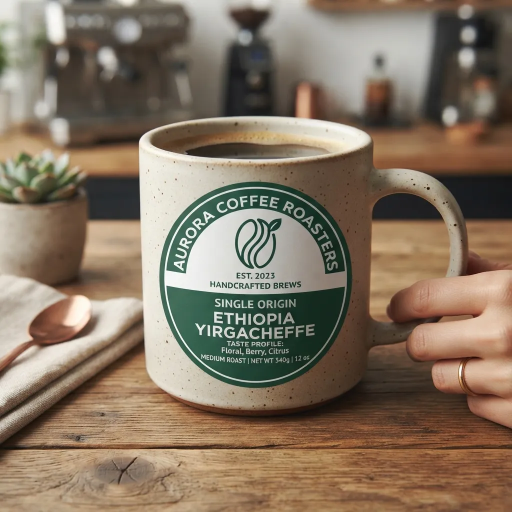 Kaffeetasse-Etikett-Aufkleber