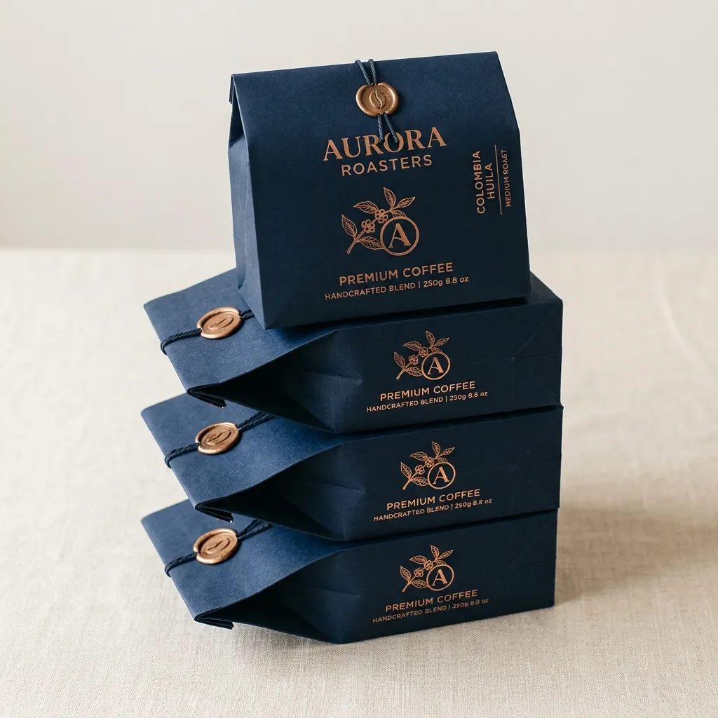 Spezialkaffee-Geschenktüte-Stapel