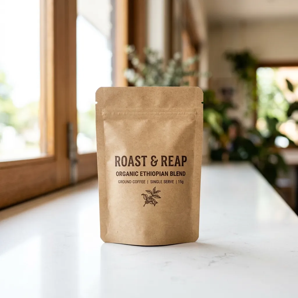 Ein Coffee_sachet_on_white_countertop