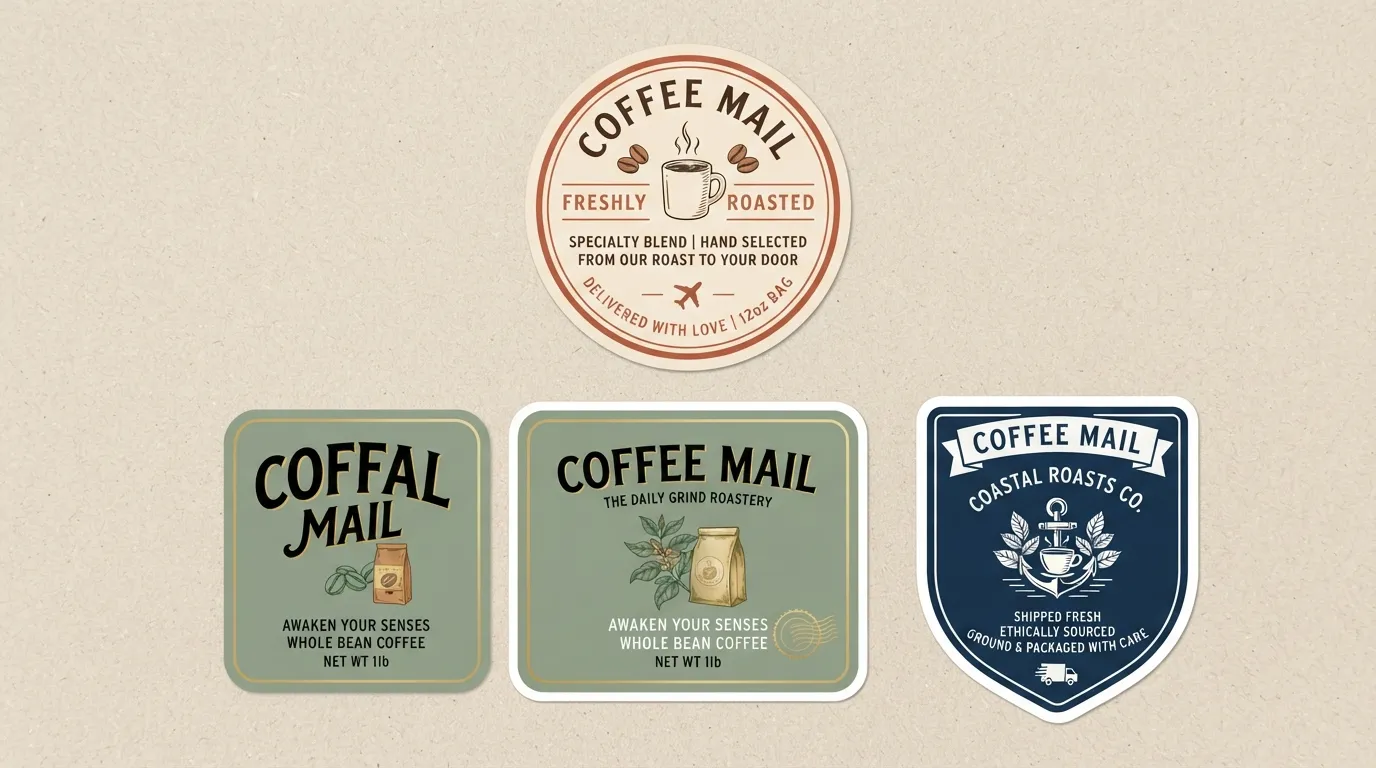 Auftrags-Kaffee-Mail-Label-Aufkleber
