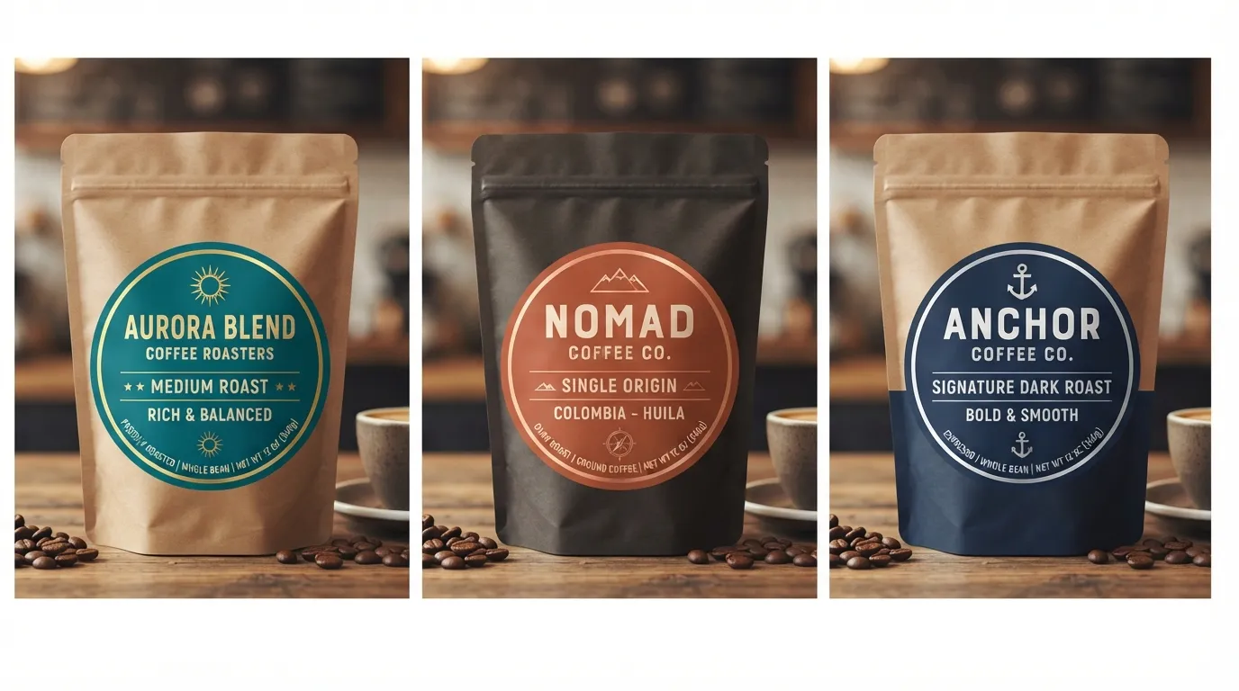Kaffeebeutel-Verpackung-Aufkleber
