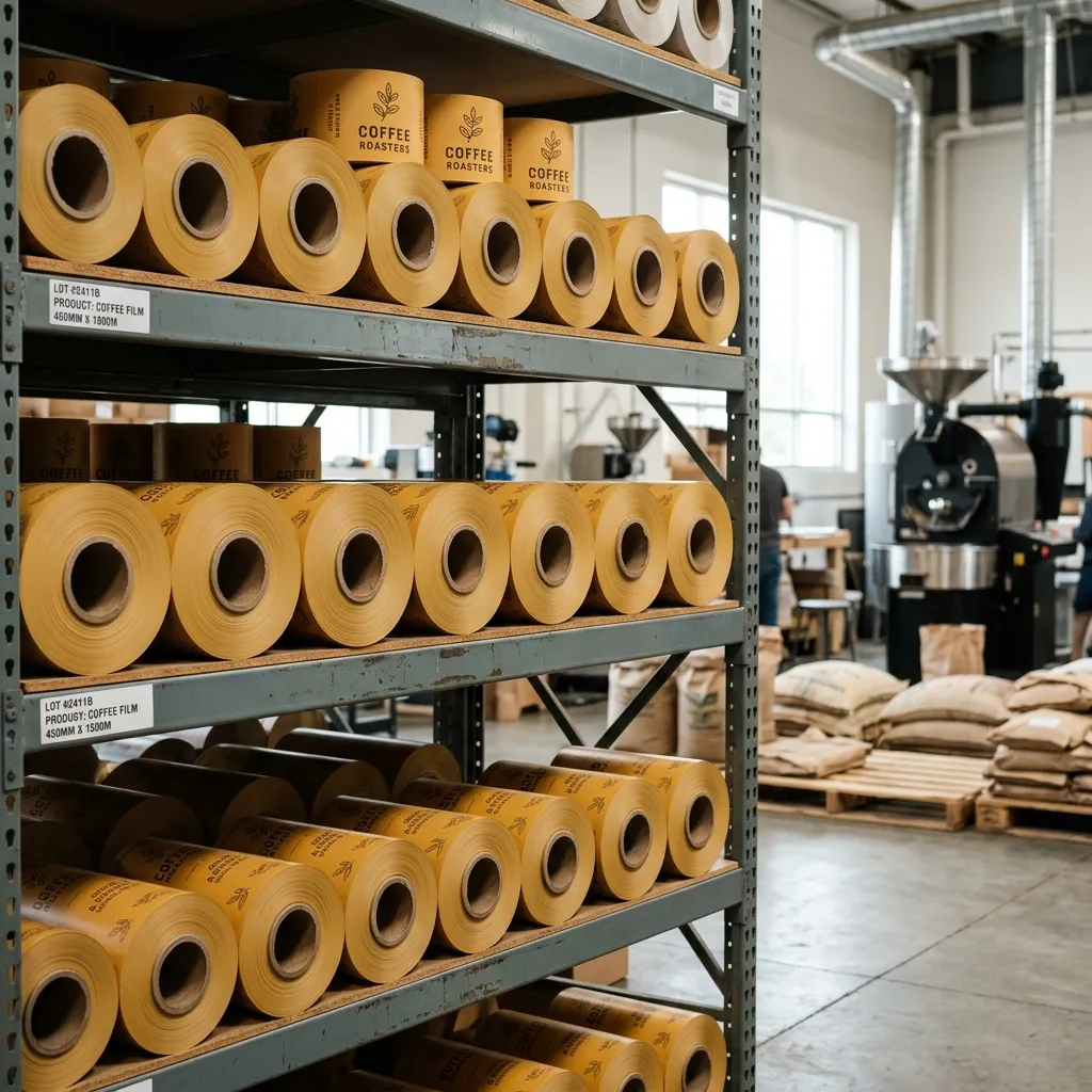 Packaging_film_rolls_on_shelves