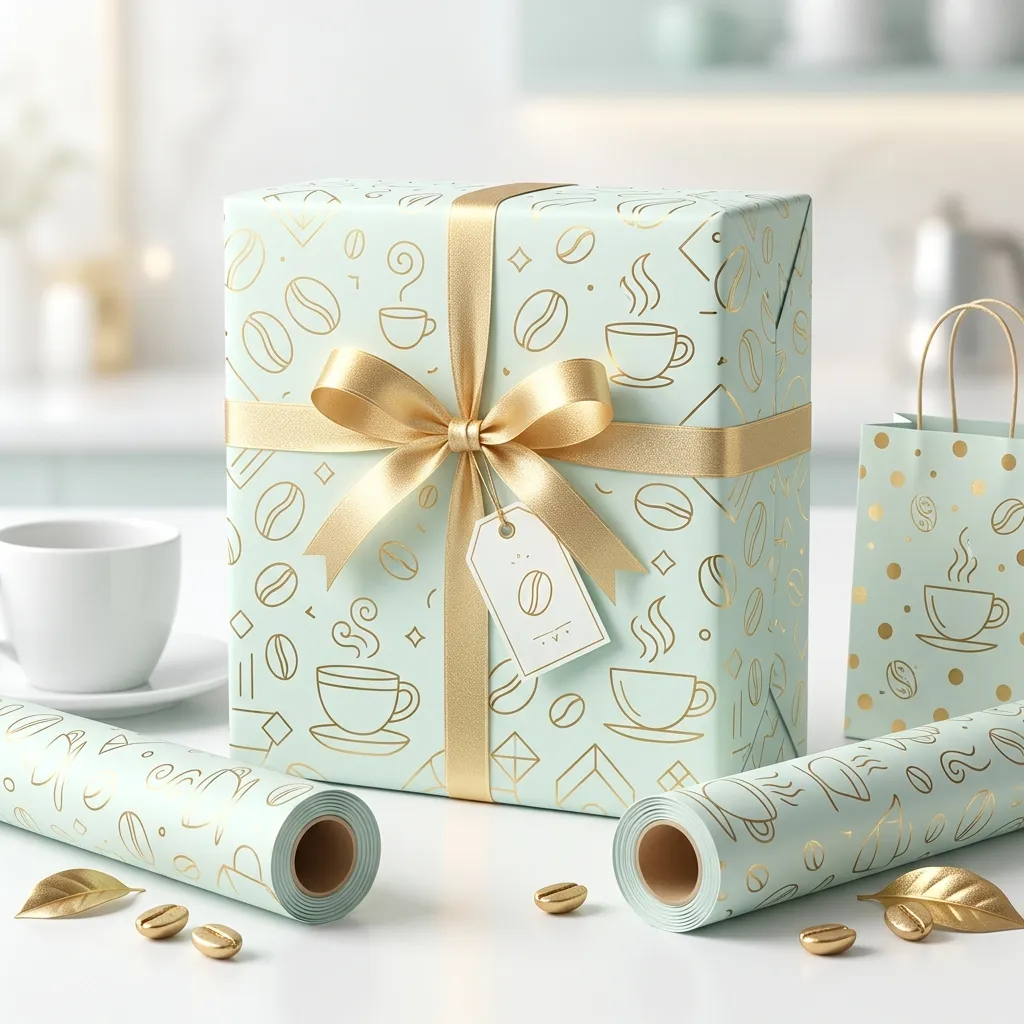 Bedrucktes Kaffee-Geschenkpapier