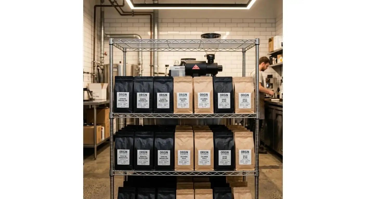 Kaffeebeutel mit flachem Ventilboden