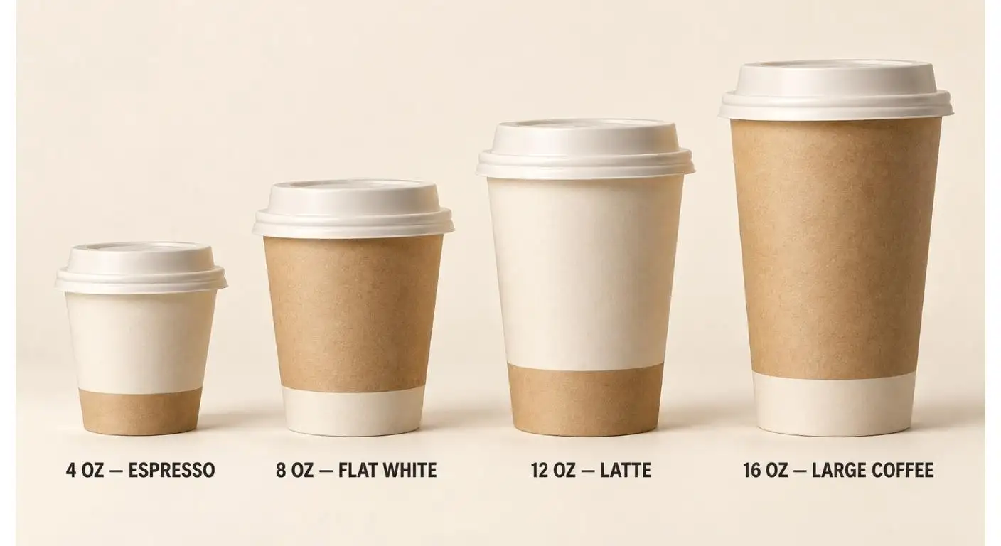 Kaffee-Pappbecher-Größen