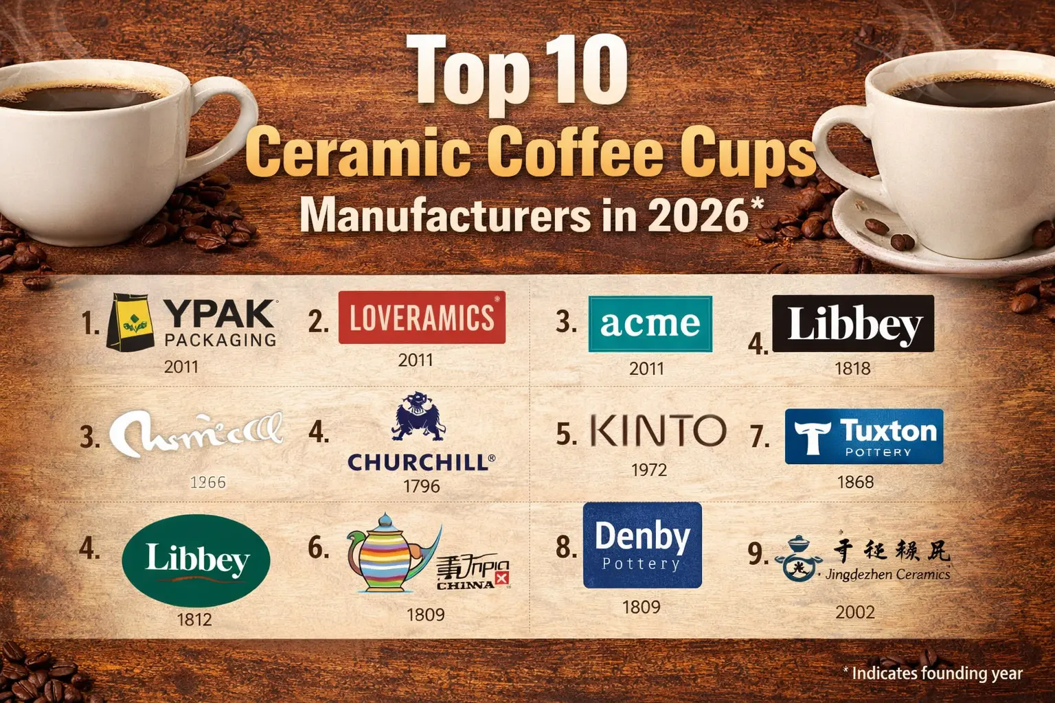 Top 10 Hersteller von keramischen Kaffeebechern in 2026