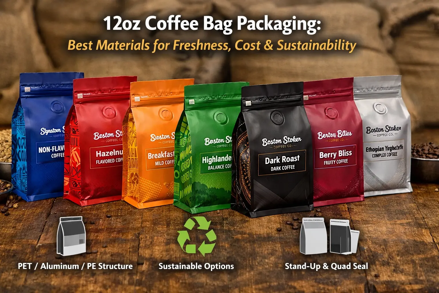 12oz Kaffeebeutelverpackung: Wie man die richtigen Materialien zum Preis auswählt, Frische, und Markeneinfluss