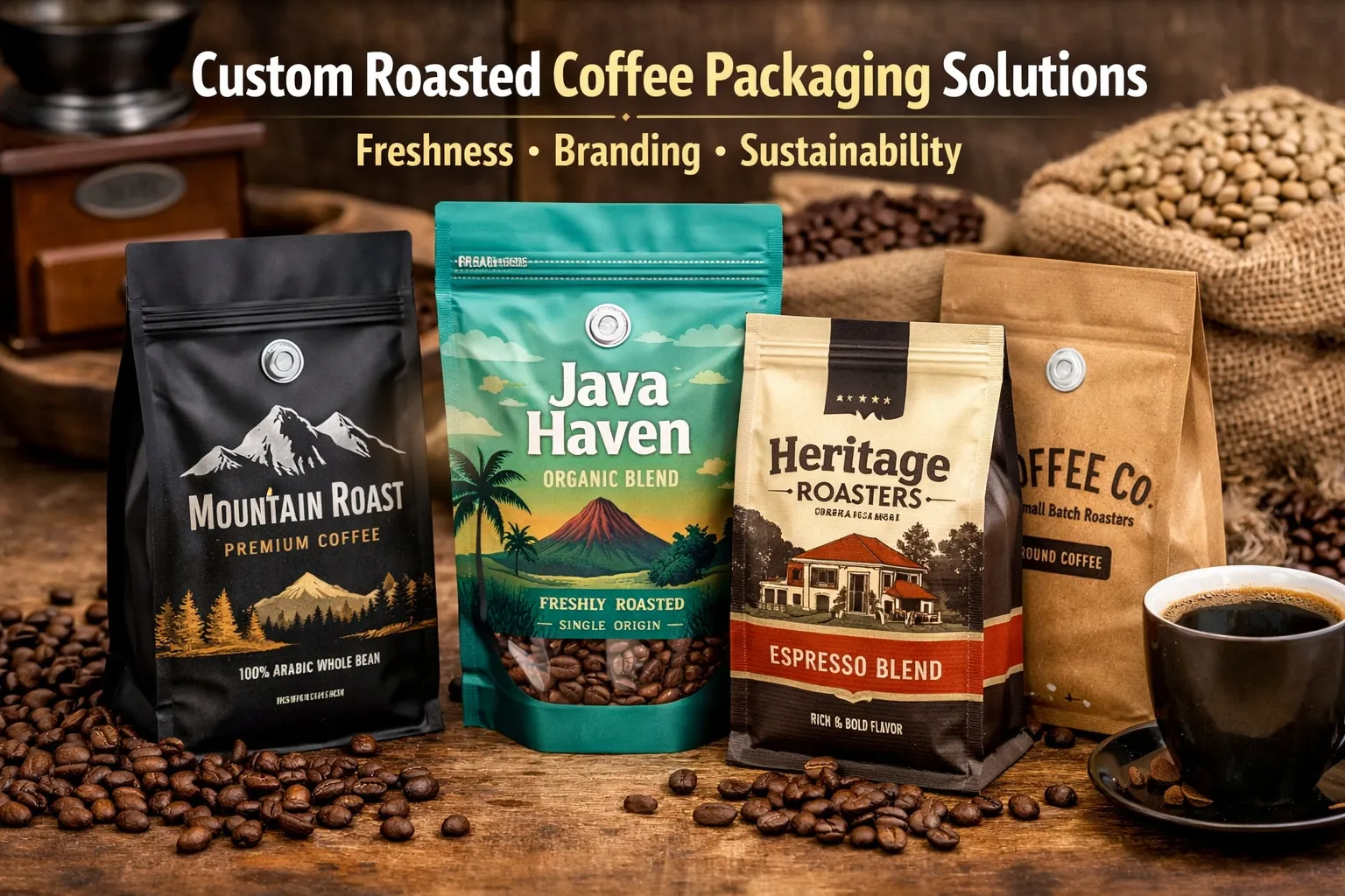 Maßgeschneiderte Verpackungslösungen für gerösteten Kaffee