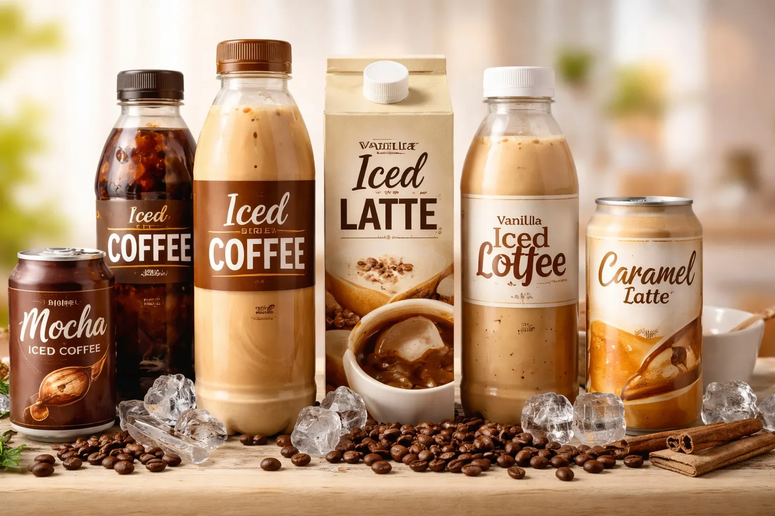 Verpackter Eiskaffee: Bequemer fertiger kalter Kaffee für den modernen Lebensstil