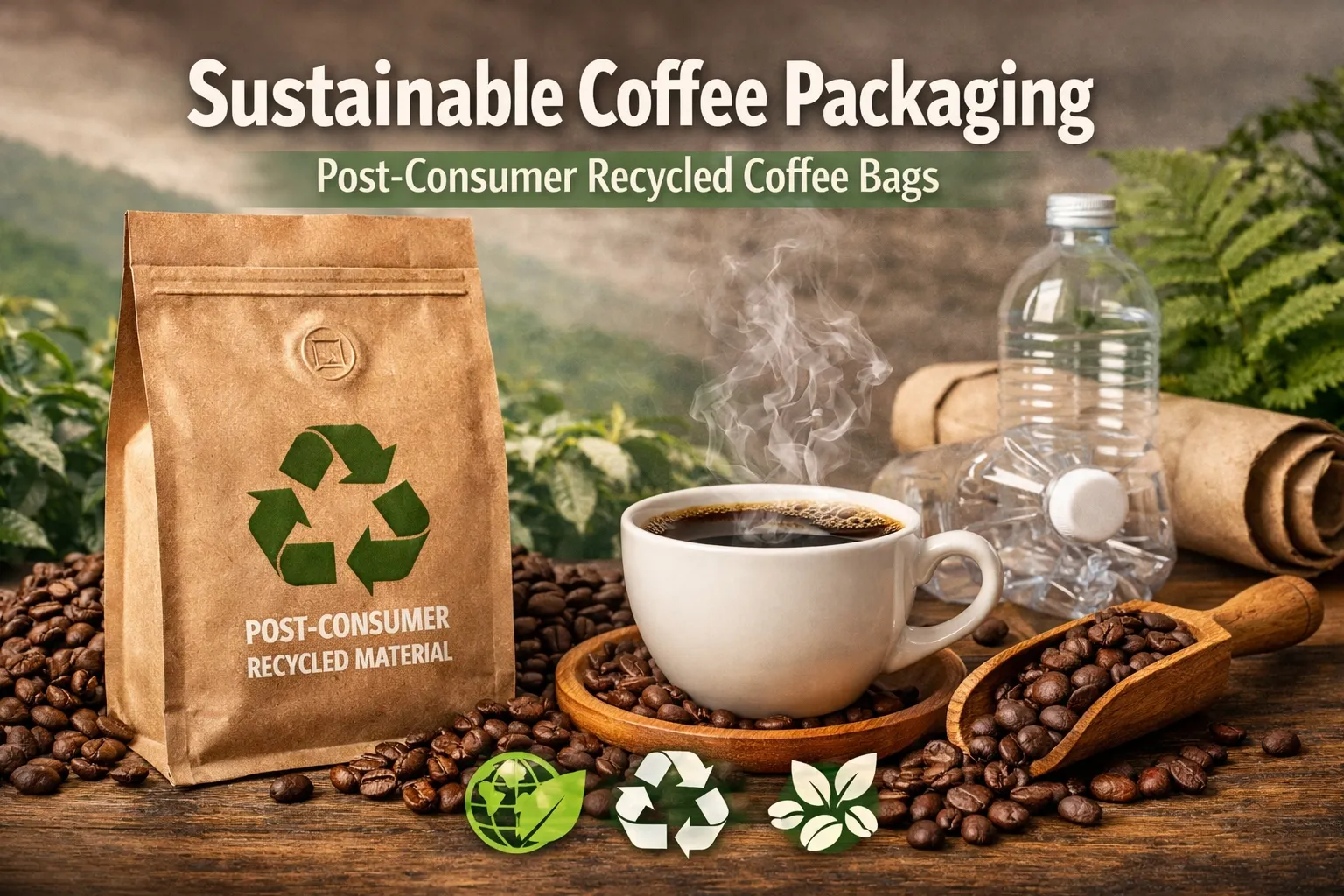 Post-Consumer recycelte Kaffeebeutel