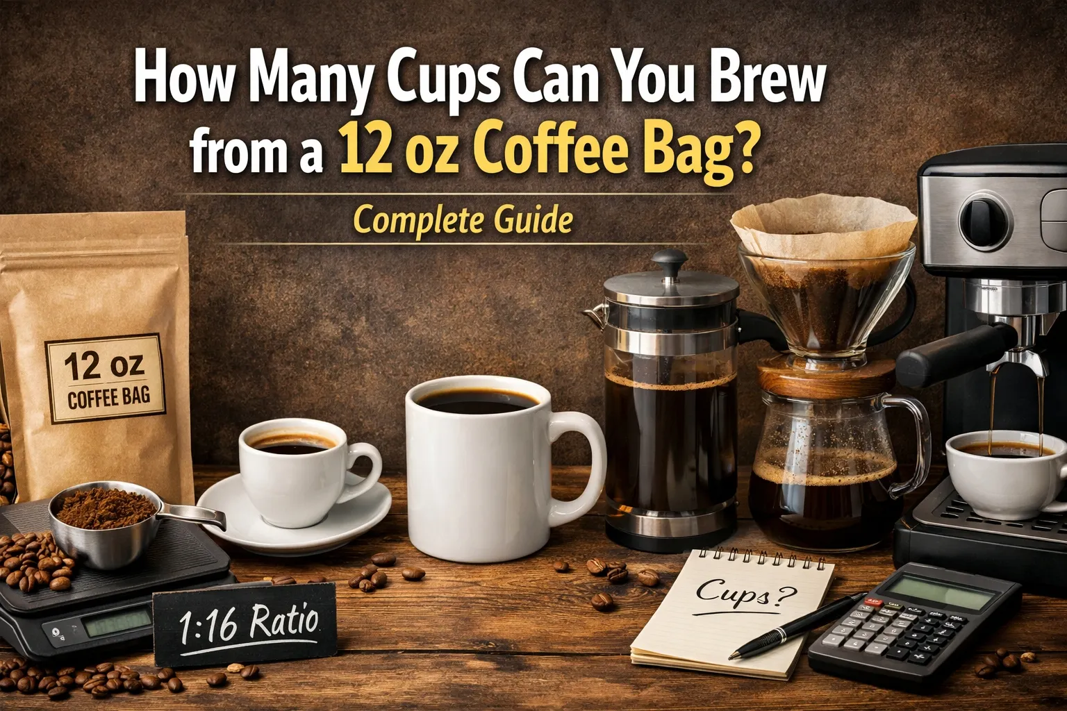 Wie viele Tassen Kaffee in einer 12 Unzen-Beutel?