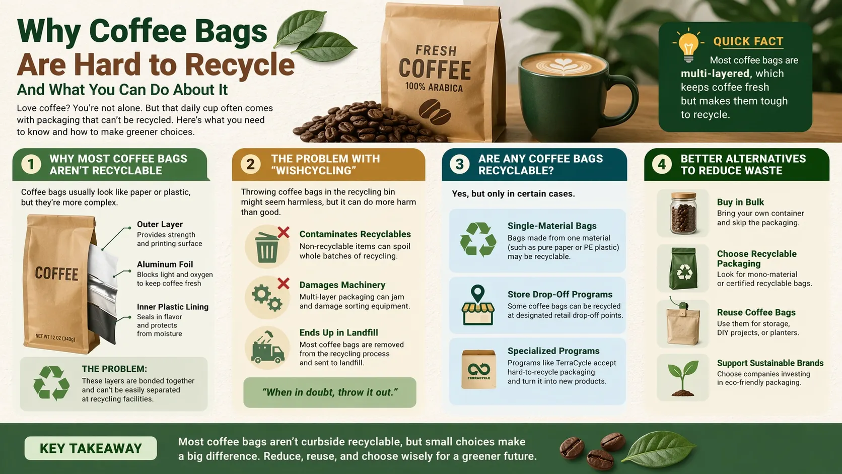 Können Kaffeebeutel recycelt werden?