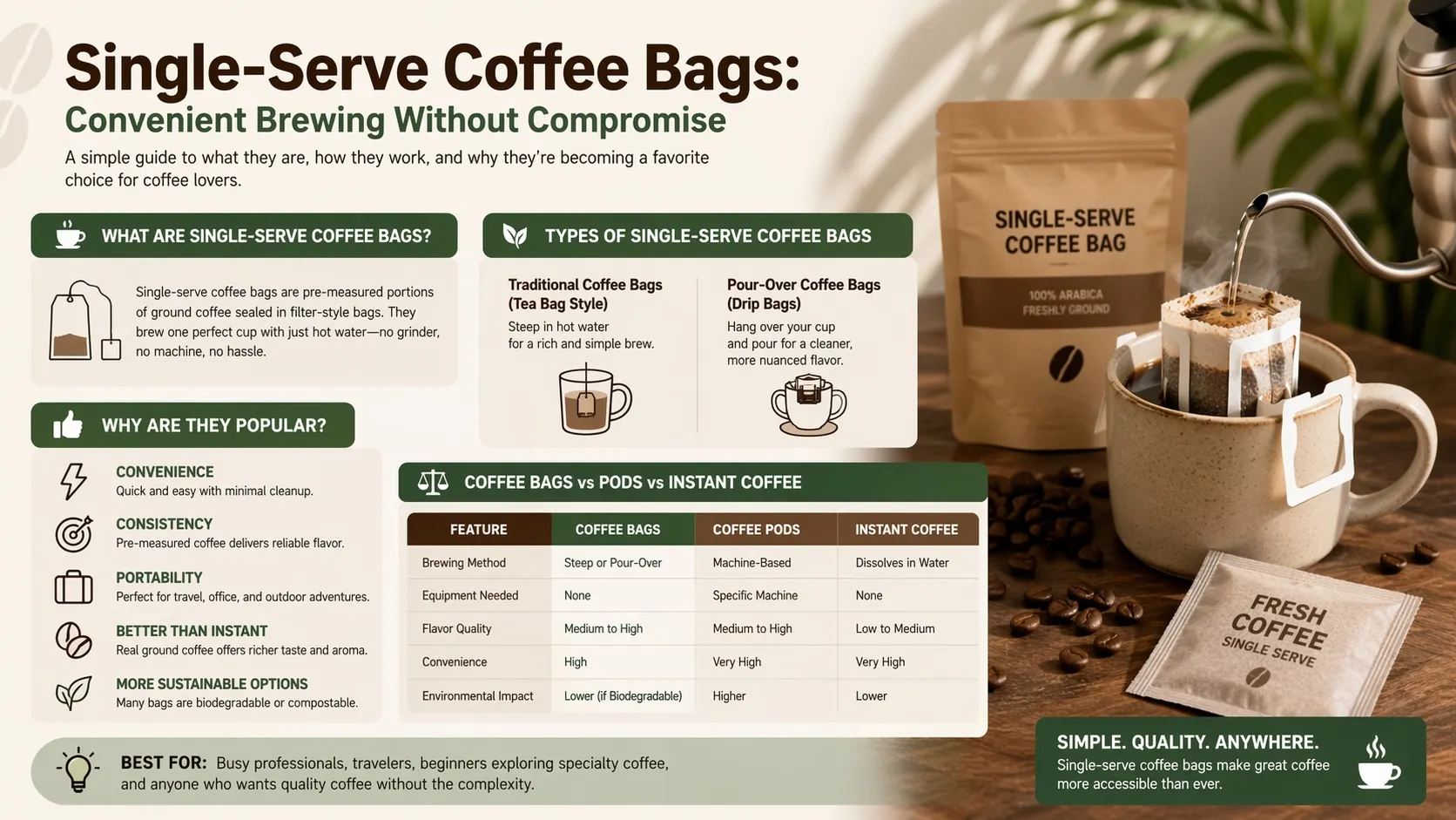 Was sind Einzelportions-Kaffeebeutel?